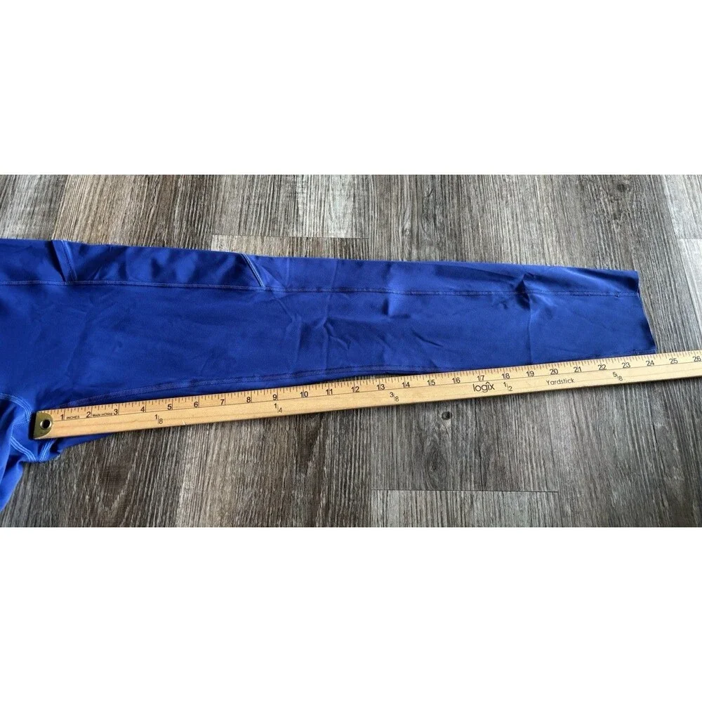 Lululemon Fast and Free High Rise Nulux Blue Logo Ankle Tights Size 6